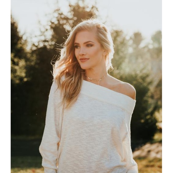 Womens "Mia" Off The Shoulder Sweater Shirt - Picture 1 of 7